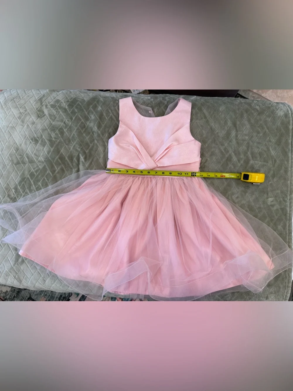 Jessica Simpson Girls Size 8 Pink Tulle Party Dress Bow Sparkle Flower Girl